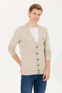 Мужской базовый трикотажный кардиган Stone Melange Неожиданная скидка в корзине - U.s. polo assn фото 3