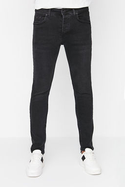 Siyah Smoke Skinny Fit Esnek Kuma_ Dar Kesim Jeans Kot Pantolon TMNAW23JE00047