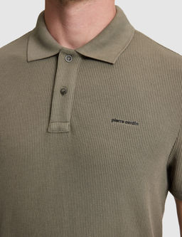 Haki Slim Fit _rme Dokulu Polo Yaka Ti__rt