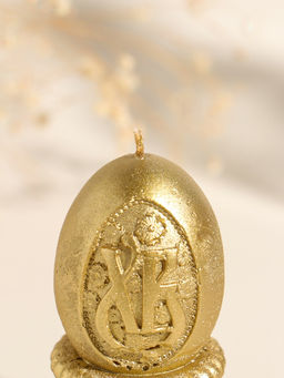 Свеча пасхальная Яйцо на подставке ХВ, 5?9 см, лак, золотистый
