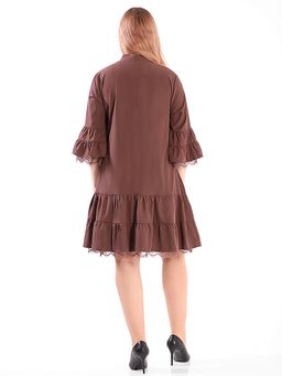 Шоколадное платье большого размера - Almond фото 7