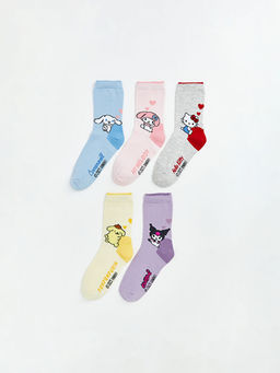 Hello Kitty Desenli K?z ?ocuk Soket ?orap 5li