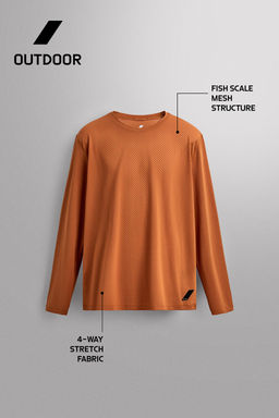 CAMISETA T?CNICA GRAVEL MANGA LARGA ESTRUCTURA / Ocre