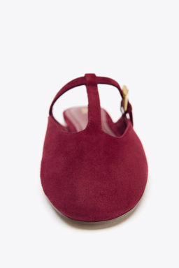 SPLIT SUEDE SLINGBACK SHOES WITH STRAP - Zara фото 7