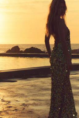 SEQUINNED MIDI DRESS - Zara фото 8