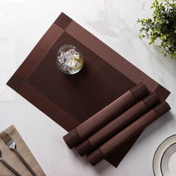 Набор салфеток сервировочных на стол Доляна Шахматы, 4530 см, 4 шт, цвет коричневый