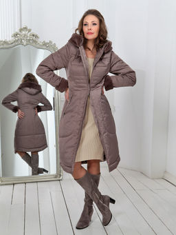 21404 Пальто капучино - Dizzyway фото 3