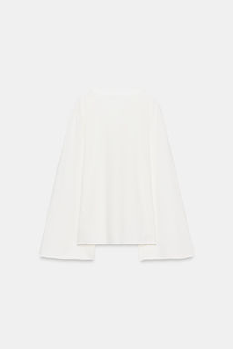 CAMISETA MANGA LARGA ALGOD?N / Blanco - Zara фото 6