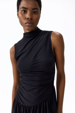 Vestido drapeado con cuello perkins - H&m фото 3