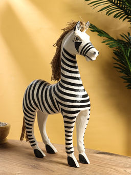 Сувенир «Зебра», 30×10×45 см, дерево, чёрно-белый