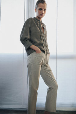 JEANS ZW COLLECTION BOOTCUT CROPPED FLARE TIRO MEDIO / Crudo / Vigor? - Zara фото 5