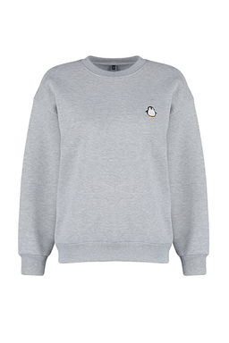 Gri Animal Nak?sl? Regular/Normal Kal?p Kal?n Ici Polarl? Orme Sweatshirt TWOAW24SW00196