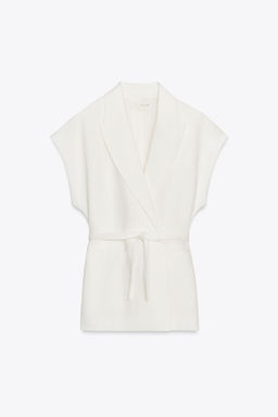 ZW COLLECTION LINEN BLEND DOUBLE-BREASTED WAISTCOAT - Zara фото 12