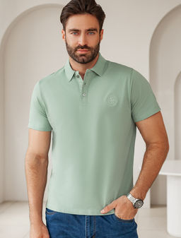 Футболка-поло из фактурного трикотажа - Vilatte фото 2