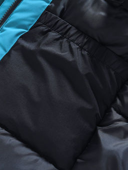 Парка зимняя подростковая для мальчика с капюшоном и мехом голубого цвета 9537Gl - Valianly фото 19