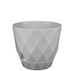 Цена за 2 шт. Горшок для цветов пластиковый 1,3л d-14,5см "Laurel" с поддоном серый