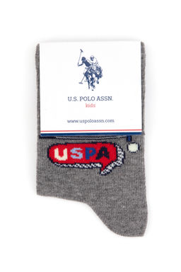 Erkek _ocuk Gri Melanj Soket _orap - U.s. polo assn фото 8