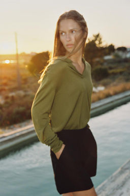 PLAIN KNIT POLO SHIRT - Zara фото 2