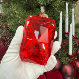Цена за 2шт. Ёлочное украшение "DIAMOND - Shine" 6,8*3,8*11,4 см, Красный