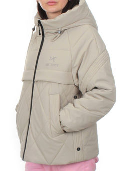 285 GRAY/BEIGE Куртка зимняя облегченная женская (верблюжья шерсть)