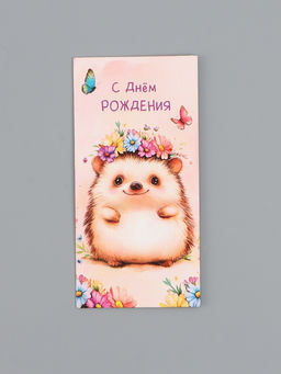 Цена за 10 шт. Конверт для денег «С Днем Рождения!», ёж, 16,5 х 8 см