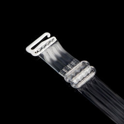 Цена за 6 шт. Бретели силиконовые, фурнитура металл, 4 полосы, 1,5 см, 37 см, пара, цвет прозрачный - Арт узор фото 2