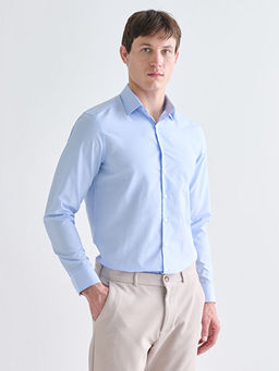 Slim Fit Uzun Kollu ?izgili Poplin Erkek G?mlek