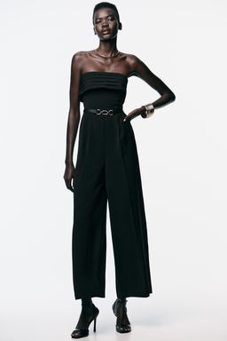 CREPE BUSTIER JUMPSUIT WITH BELT - Zara фото 3