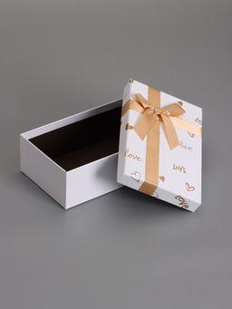 Набор подарочных коробок 3 в 1, прямоугольные, белый с золотыми сердечками, 23×16×9.5; 21×14×8; 19×12×6.5 см