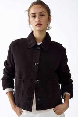 Chaqueta camisera en sarga de algod?n - H&m фото 5