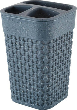 Цена за 2 шт. Подставка для зубных щеток КАМЕНЬ 74х74х113мм темный камень PT134410026