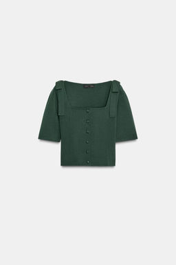 CARDIGAN WITH SHOULDER TIES - Zara фото 6