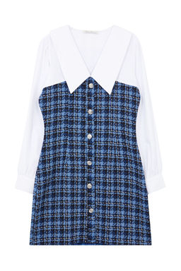 TRENDYOLMILLA Mavi Ekose / Kareli Dokuma Elbise TWOAW23EL00701  фото 24