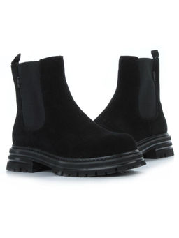 01-155-1HR BLACK Ботинки Челси демисезонные женские (натуральная замша, байка)