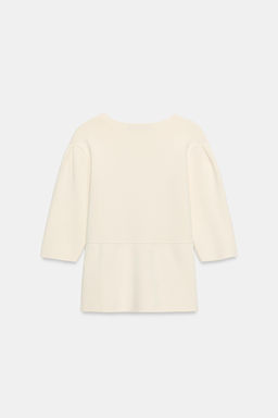 CHAQUETA PUNTO MANGA CORTA / Crudo - Zara фото 7