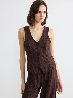 V Yaka Dokulu Kad?n Pijama Tak?m