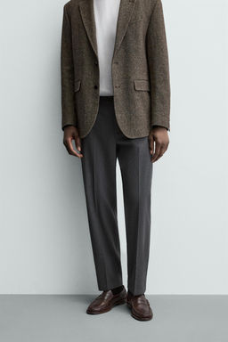 PANTAL?N CON LANA REGULAR FIT NON IRON / Gris - Zara фото 2