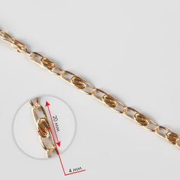 Цепочка для сумки, с карабинами, алюминиевая, 4×13 мм, 120 см, цвет золотой