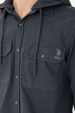U. S. Polo Assn / Мужская рубашка антрацитового цвета с длинным рукавом - U.s. polo assn фото 7