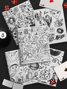 Тетрадь 48 л. А5 кл. скреп. офс. LOREX TATTOO мел. карт. двойная обложка запечатка форзаца, soft touch