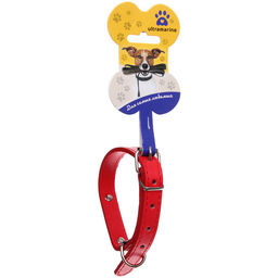 Цена за 5 шт. Ошейник для собак из искусственной кожи "Стильный БРО", цвет красный, 1,5*37см (бирка)