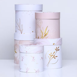 Набор круглых подарочных коробок 5 в 1 Нежный образ, 20?20 -14?14 см