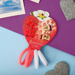 Цена за 6 шт. Набор для волос «Маленькая радость», 8 шт.: 4 резинки, 4 крабика, клубничка, красно-белый