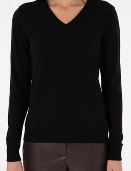 Siyah Slim Fit Basic Kazak