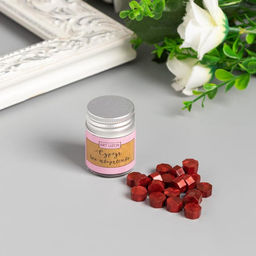 Цена за 2 шт. Сургуч в гранулах в баночке Восьмигранник терракот 9 гр 4,5х3х3 см