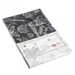 Скатерть 240х145см "Версаль" графит, длина стола до 200см, на 10-12 персон, рогожка 186г/м2, хлопок 100%, упаковка классическая 28х41см, "Домашняя мода" (Россия)