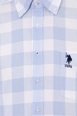U. S. Polo Assn Мужская синяя рубашка с коротким рукавом - U.s. polo assn фото 12