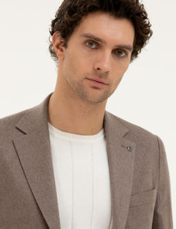 Светло-коричневая кашемировая куртка приталенного кроя - Cacharel фото 2