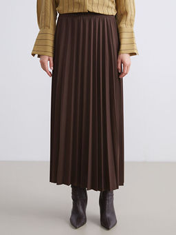 Beli Lastikli Pileli Etek