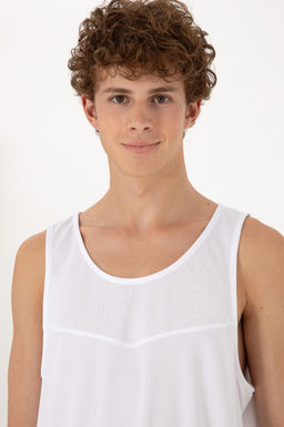 Erkek Regular Fit Bisiklet Yaka Beyaz Kolsuz Ti__rt Sepette S_rpriz _ndirim - U.s. polo assn фото 2